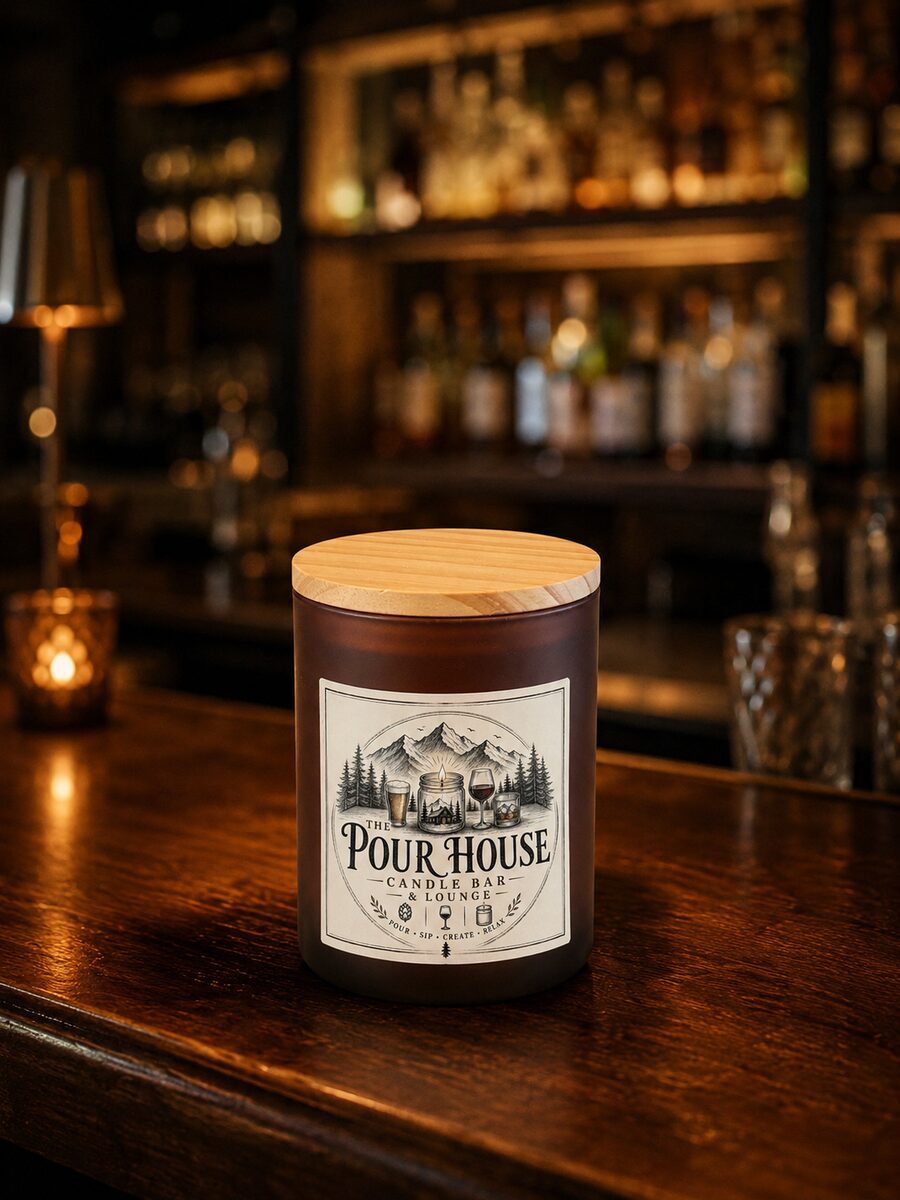 The Pour House Pour House soy candle on the bar
